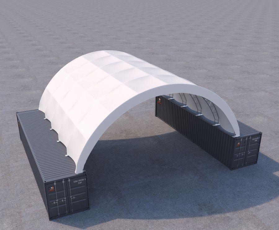 40’ x 40’ Fabric Container Shelter - Allied Container Services PTY LTD